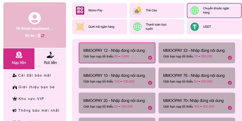 Bí Quyết Nạp Tiền MMOO An Toàn Và Tiết Kiệm Thời Gian 10 Nạp tiền MMOO bằng phương thức quét mã ngân hàng
